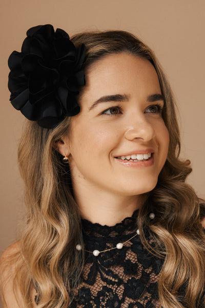 Flemington Flower Clip - Black