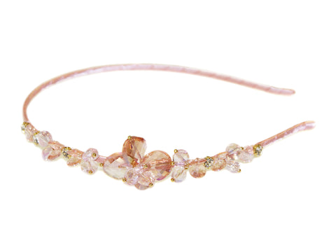 Crystal Flower Alice Band - Pink