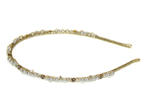 Samira Pearl Diamante Alice Band - Gold-Pearl