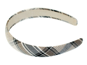 Plaid 2.5cm Alice Band - Beige