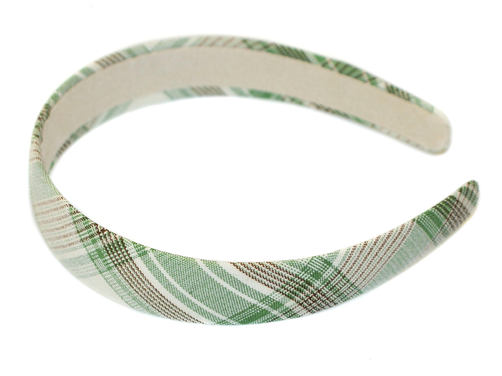 Plaid 2.5cm Alice Band - Green