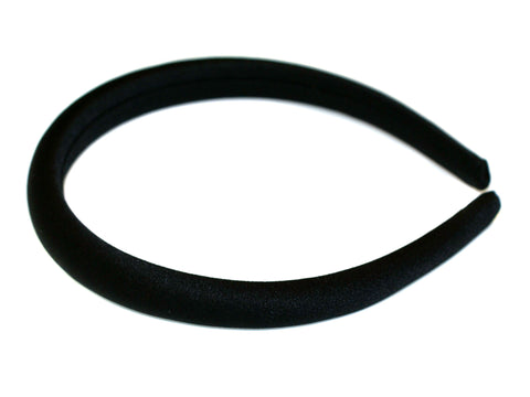 Padded Satin 1.6cm Alice Band - Black