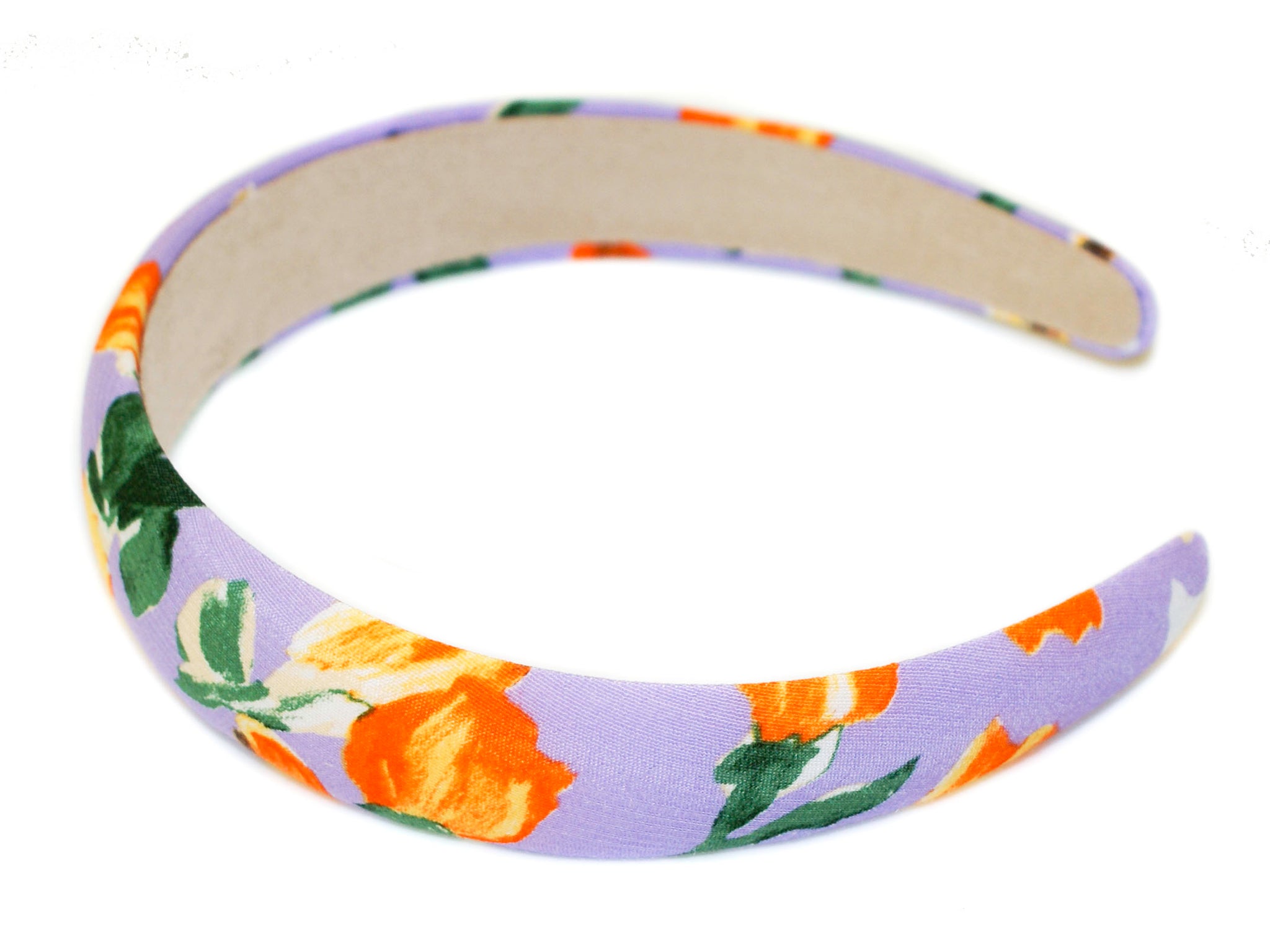 Jiselle Floral Padded Alice Band - Lilac-Orange