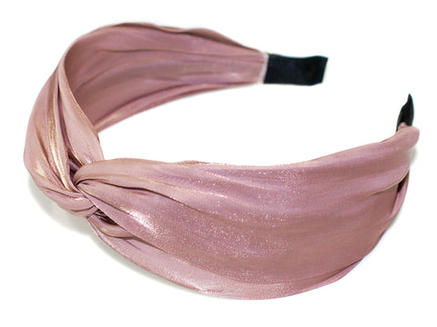 Shimmer Chiffon Turban Alice Band - Blush