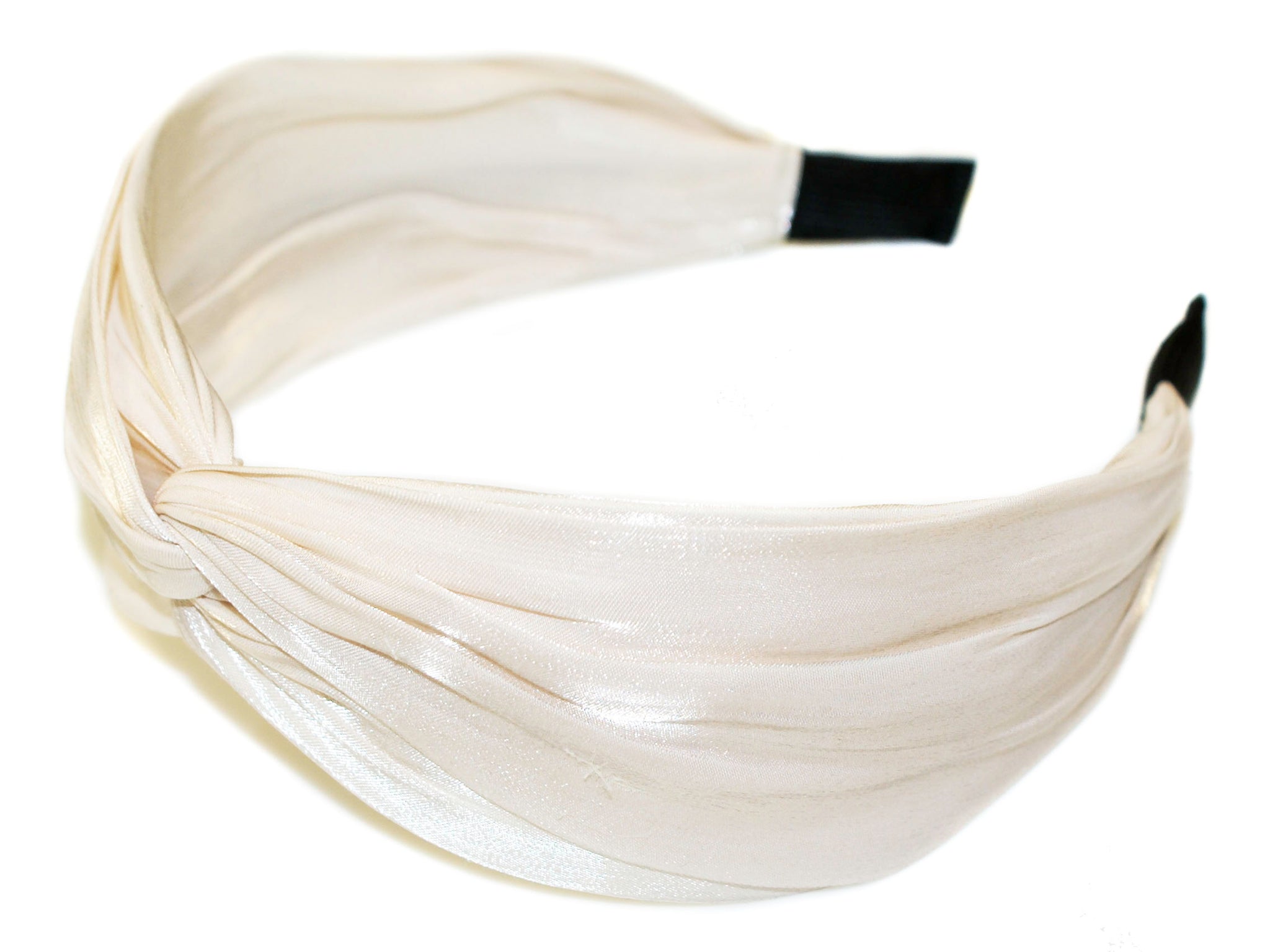 Shimmer Chiffon Turban Alice Band - Ivory