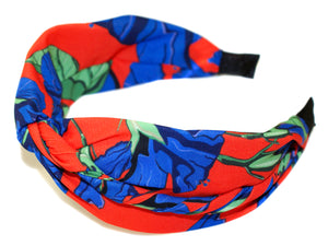 Ellyda Turban Twist Alice Band - Red-Blue