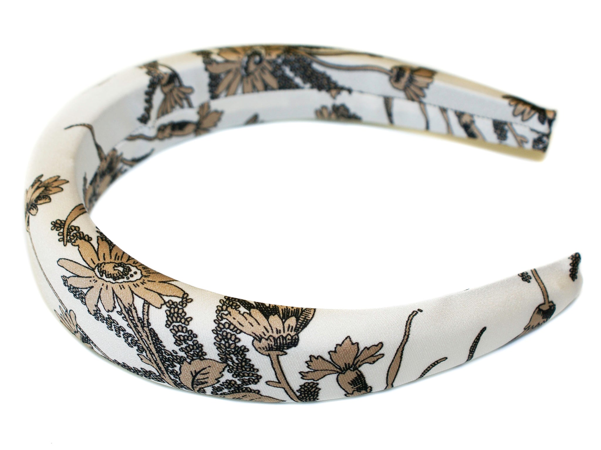 Marguerite Satin Padded Alice Band - Ivory