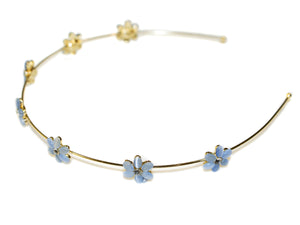 Diamante Daisy Alice Band - Gold-Blue