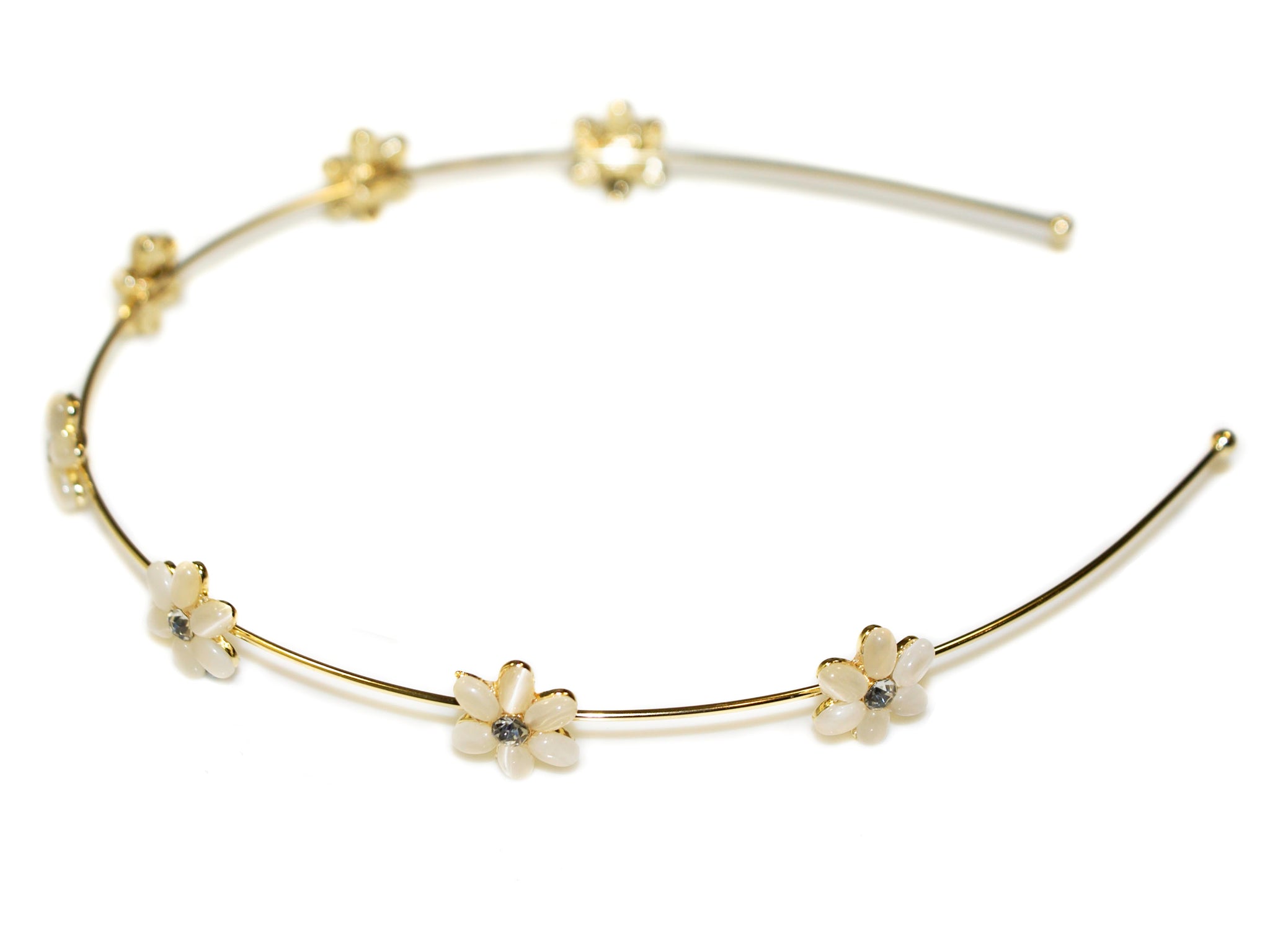 Diamante Daisy Alice Band - Gold-Champagne