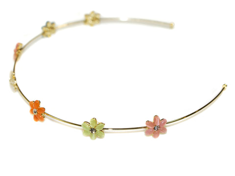 Diamante Daisy Alice Band - Gold-Multi