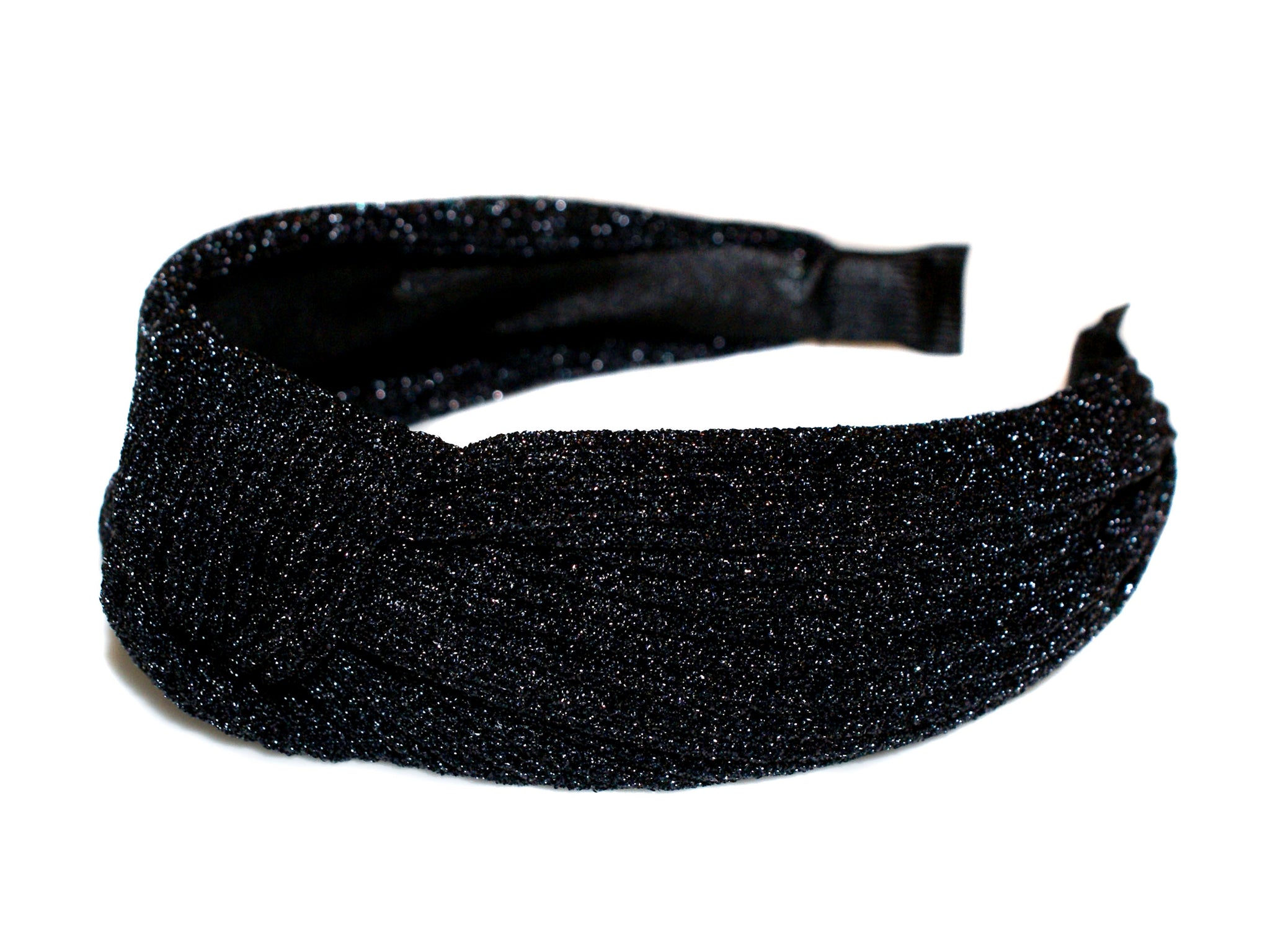 Glitter Turban Alice Band - Black