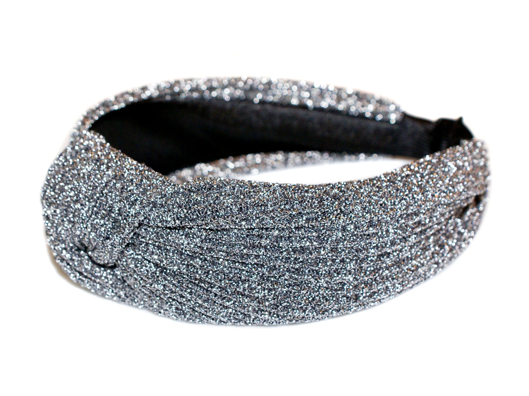 Glitter Turban Alice Band - Silver