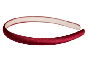 Satin 12mm Alice Band - Burgundy