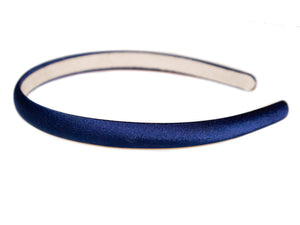 Satin 12mm Alice Band - Navy