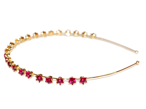 Crown Diamante Alice Band - Ruby