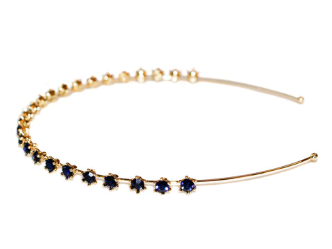 Crown Diamante Alice Band - Sapphire