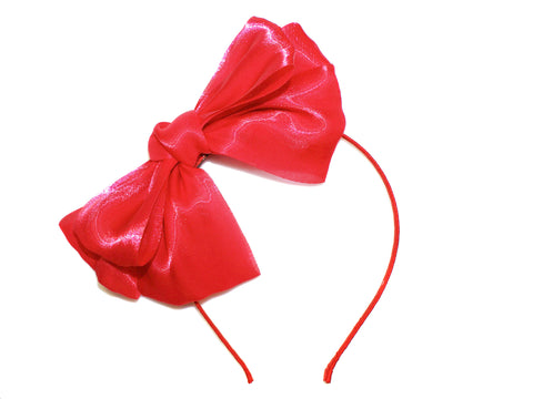 Ascot Triple Bow Alice Band - Red