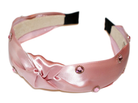 Delphine Jewel Turban Alice Band - Light Pink