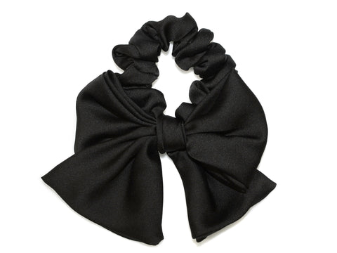 Satin Bow Scrunchie - Black