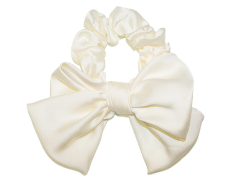 Satin Bow Scrunchie - Ivory