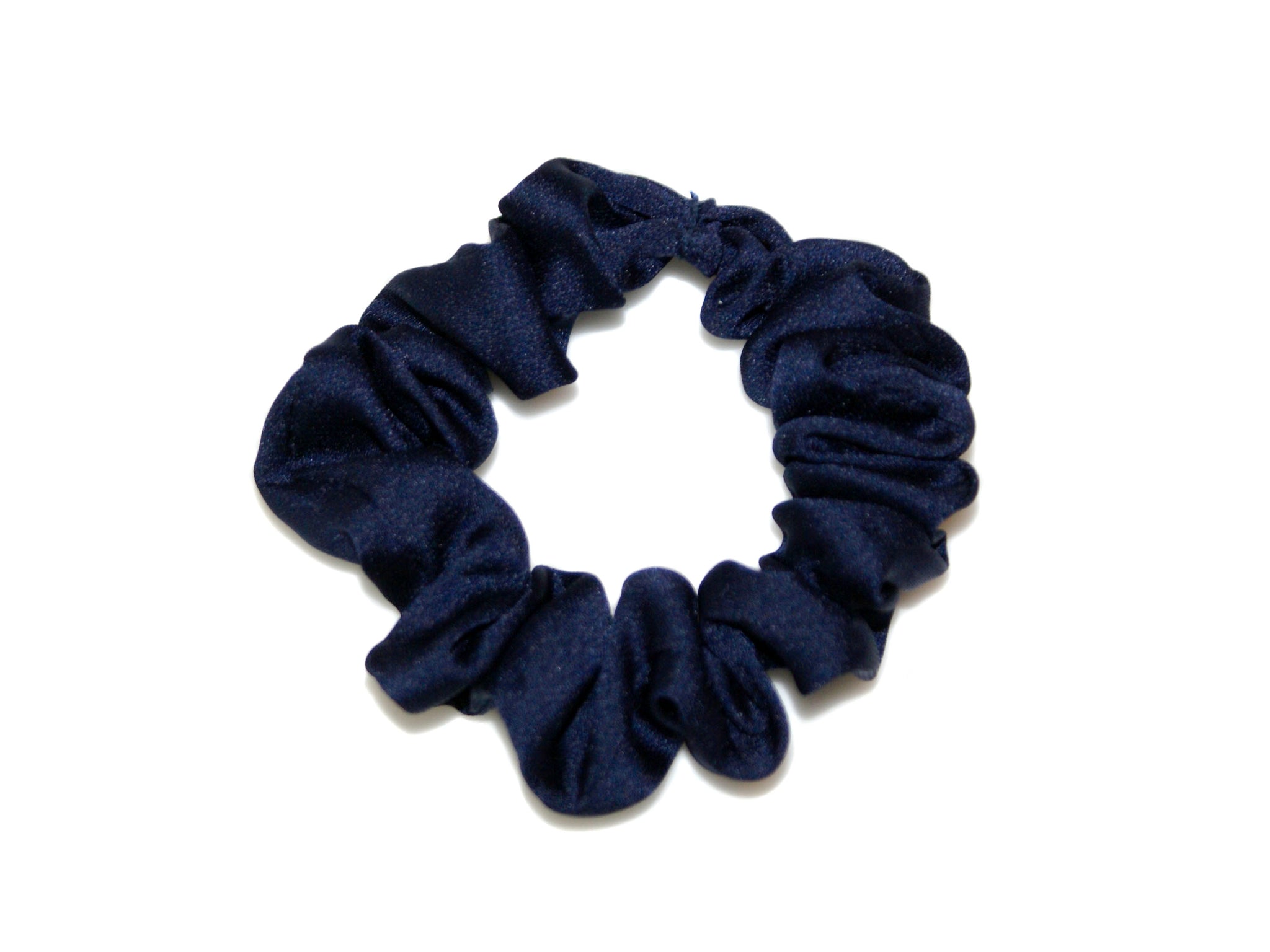 Satin Small Scrunchie - Navy