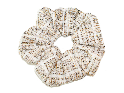 Lurex Coco Large Scrunchie -Beige