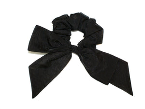 Chiffon Bow Scrunchie - Black