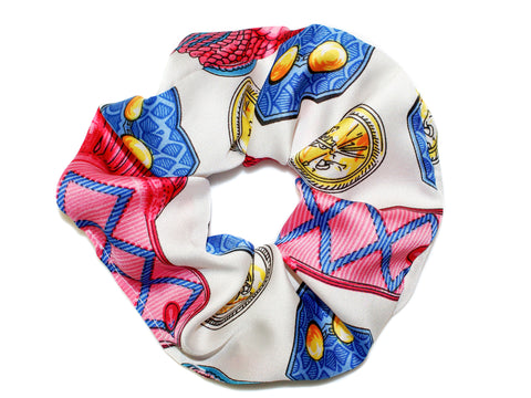 Torino Satin Scrunchie - Ivory-Multi