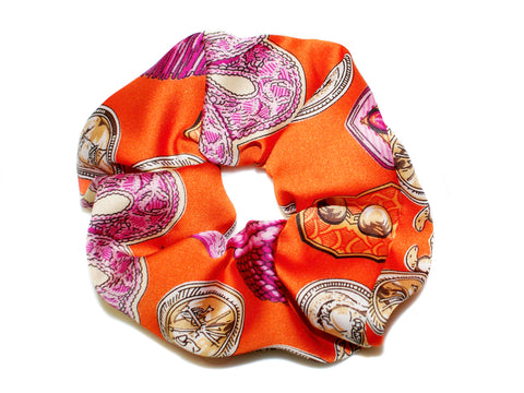 Torino Satin Scrunchie - Orange-Multi