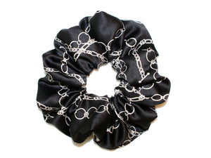 Catena Large Satin Scrunchie - Black