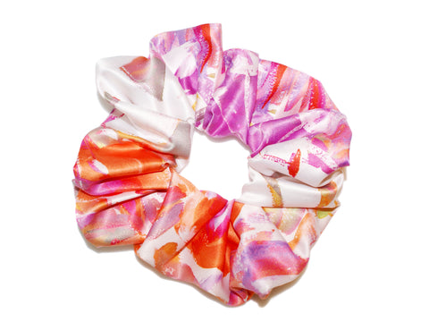 Gina Large Satin Scrunchie - Pink