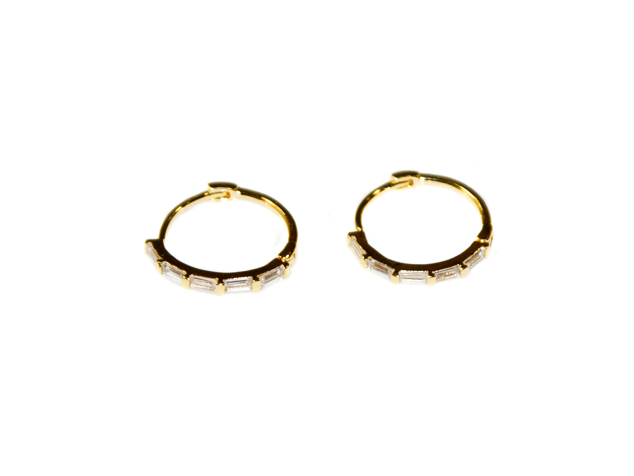 Sophia Small Hoops - Gold-Crystal