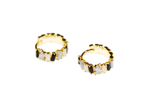 Aurora Small Hoops - Gold-Black