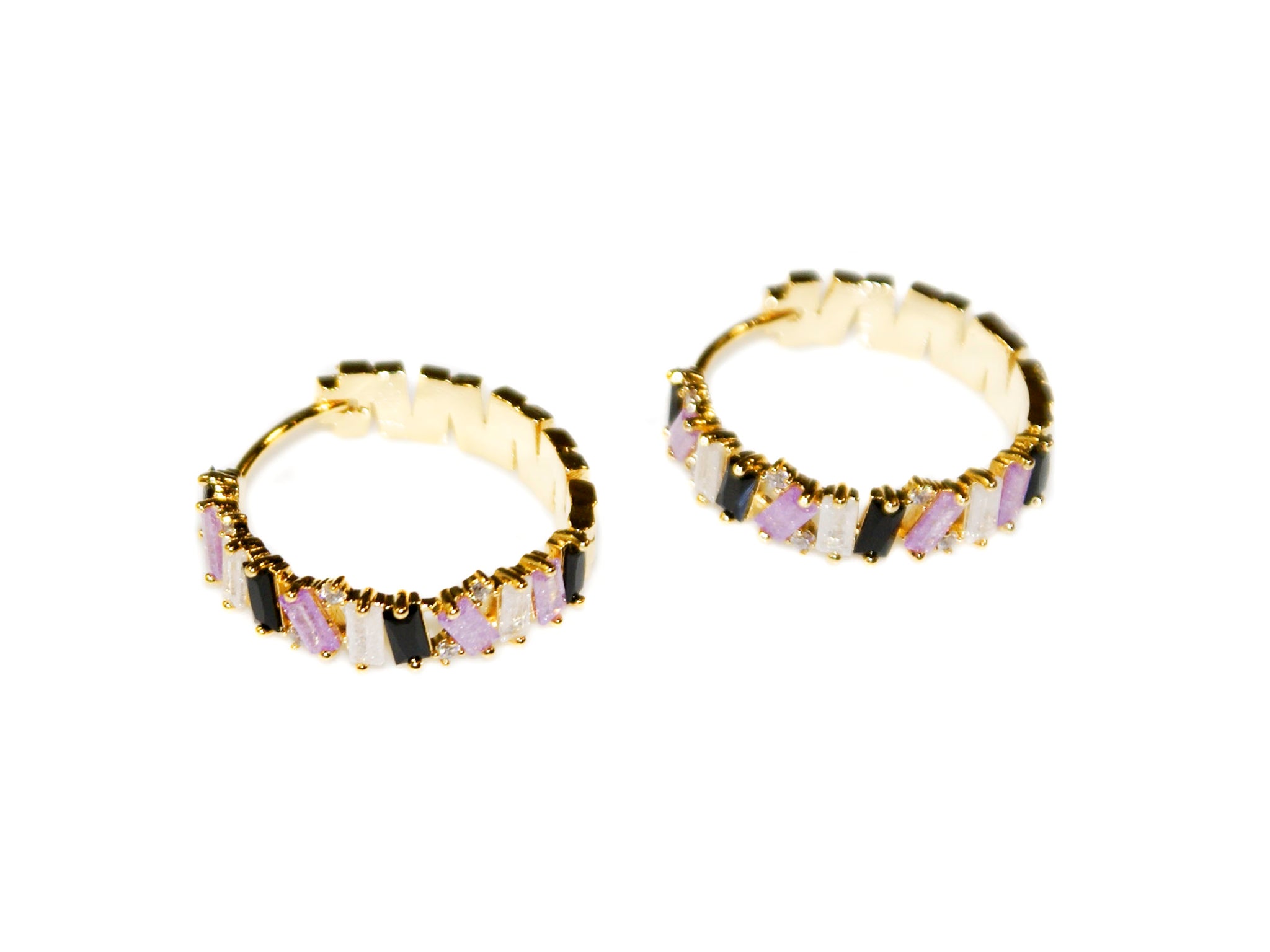 Aurora Large Hoops - Gold-Black