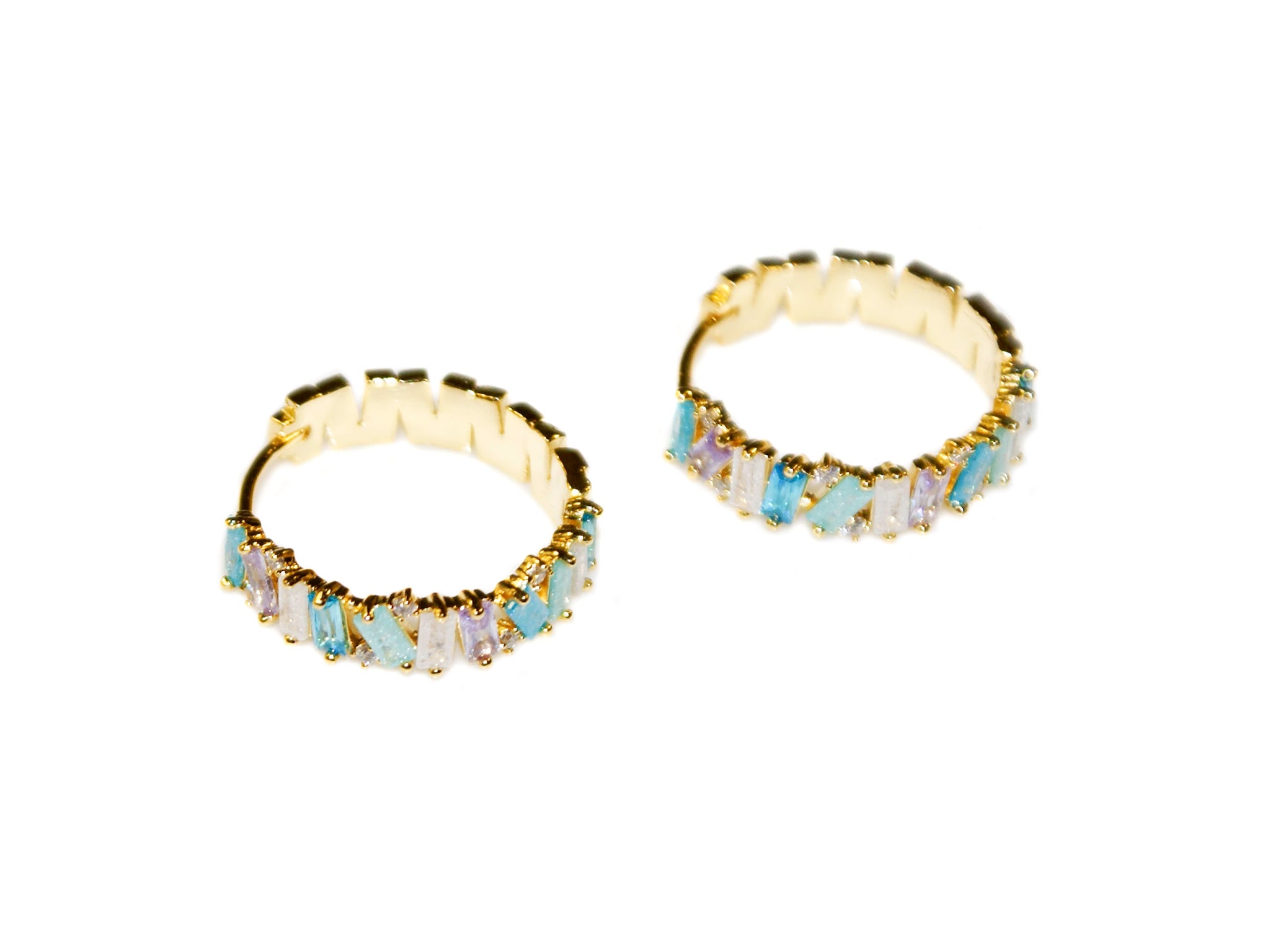 Aurora Large Hoops - Gold-Blue