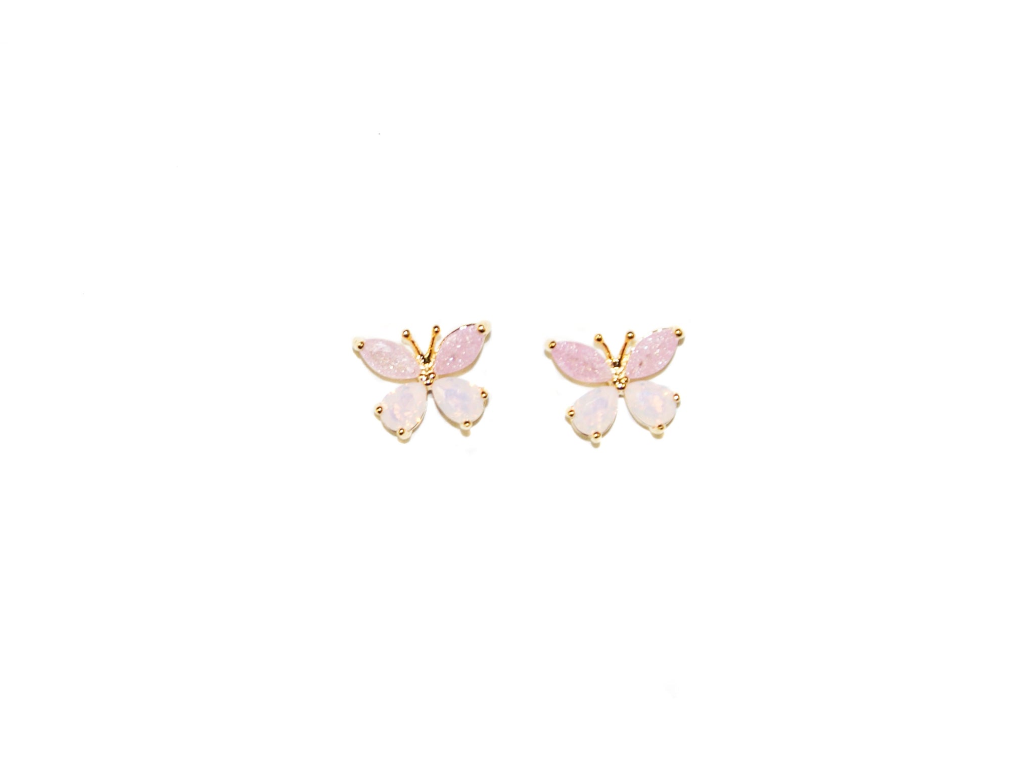 Butterfly Studs - Gold-Pink