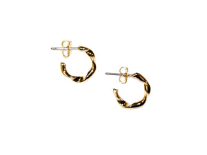 Twist Small Hoops - Gold