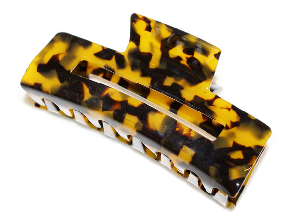 Acetate 10cm Rectangle Claw - Dark Tortoise