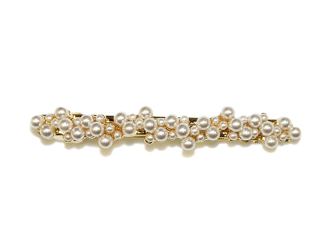 Pearl Cluster Barrette - Gold