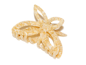 Open Butterfly Acetate Claw - Beige Marble