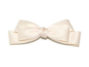 Satin Triple Bow Barrette - Ivory