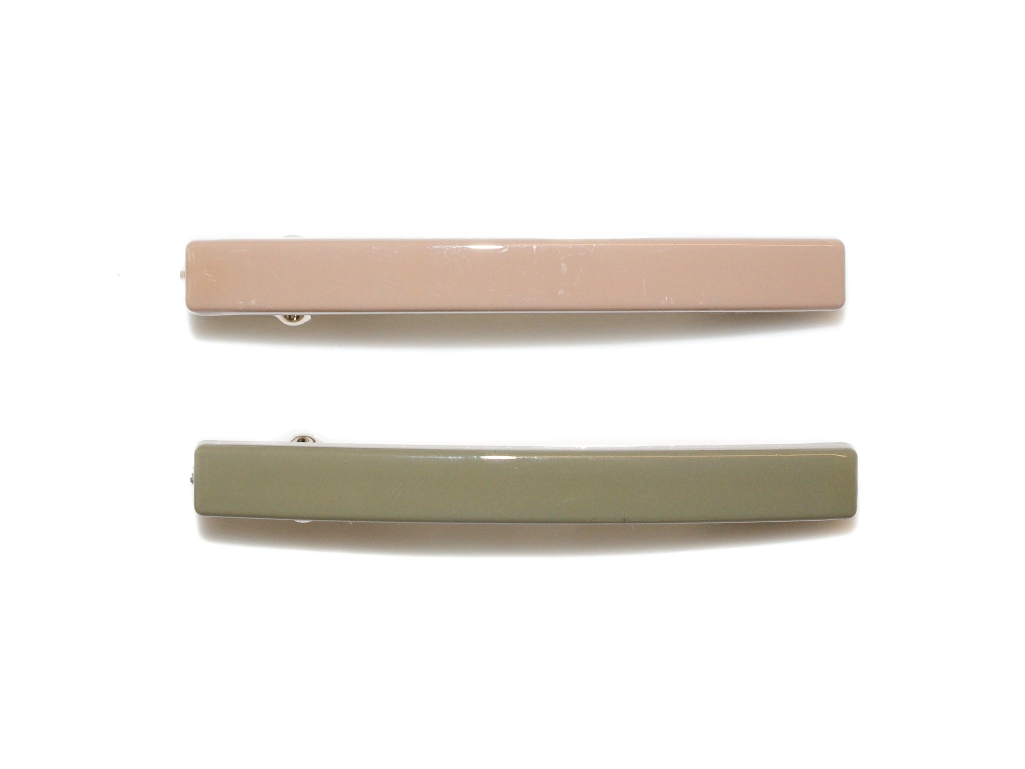 Bar Barrettes 6.5cm - Taupe/Olive