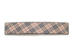 Tartan Wide Barrette - Beige