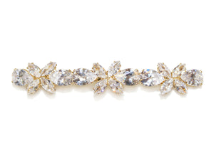 Eldora Cubic Zirconia Barrette - Clear/Gold