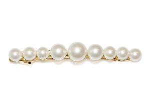 Graduated Pearl Barrette - Pearl/Gold