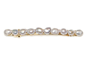 Seed Pearl Barrette - Grey/Gold