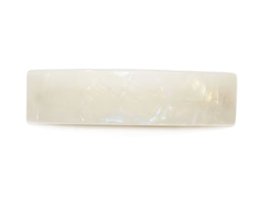 Rectangle Acetate Barrette - White Marble