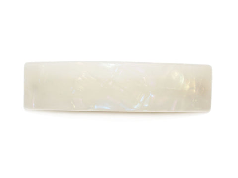 Rectangle Acetate Barrette - White Marble