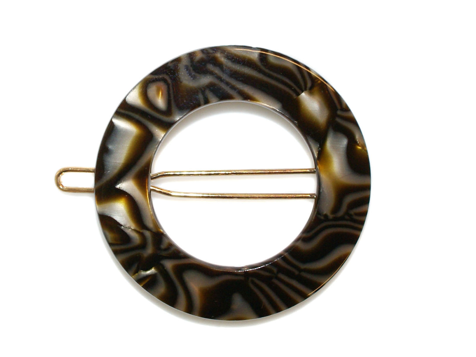 Acetate Circle Clip - Onyx