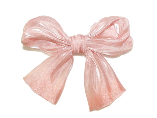 Ascot Large Bow Barrette - Blush